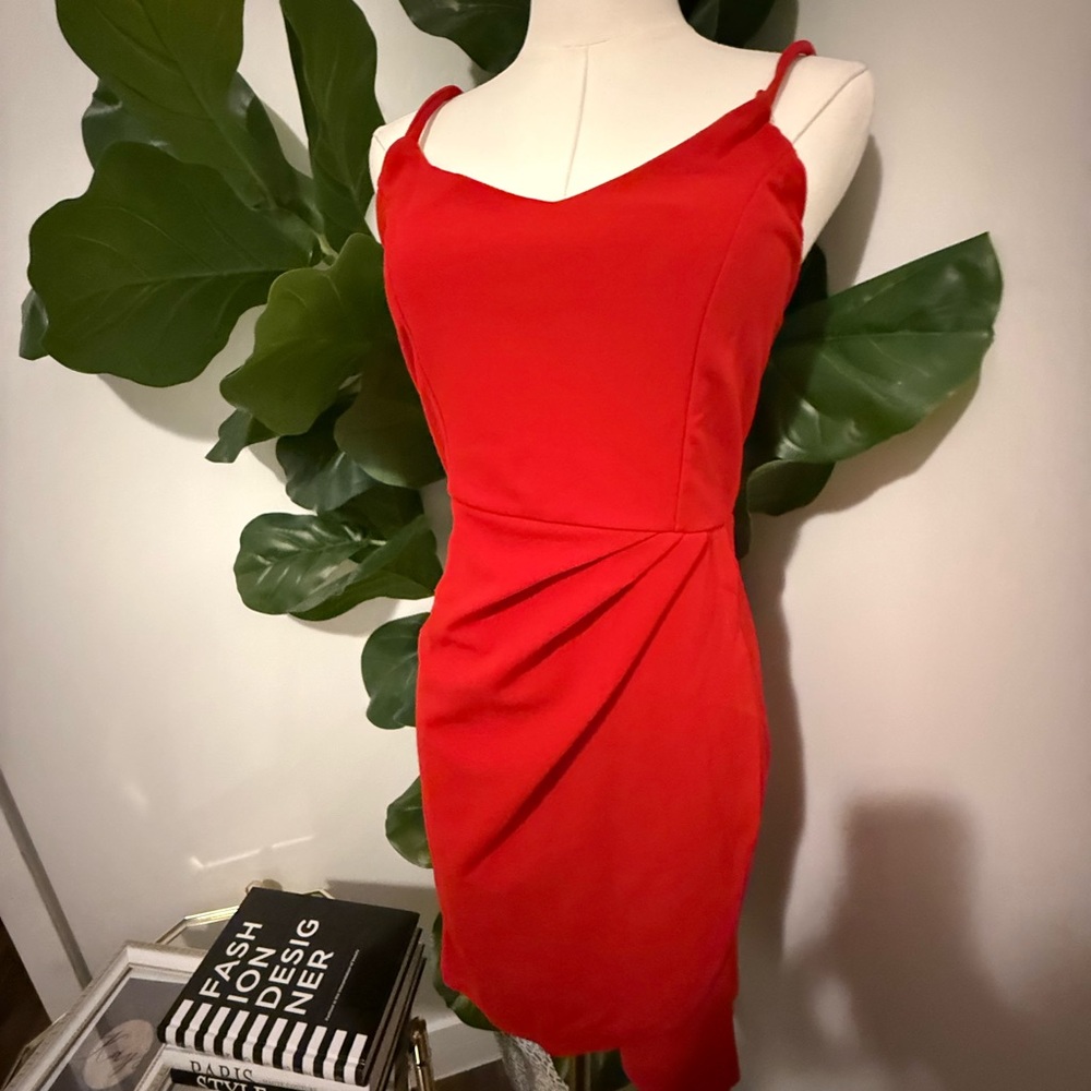 Missufe red bodycon mini dress
